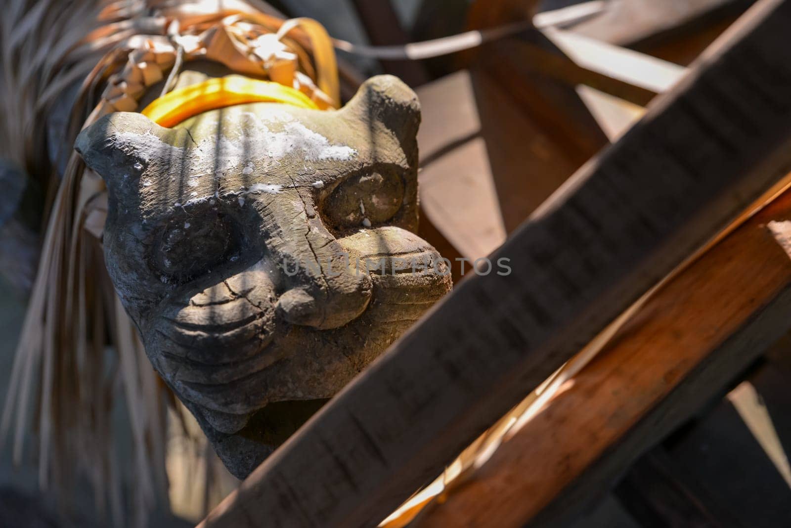 Carey Island, Selangor/Malaysia - Mar 17 2018: Malaysia aborigine Mah Meri sculpture.