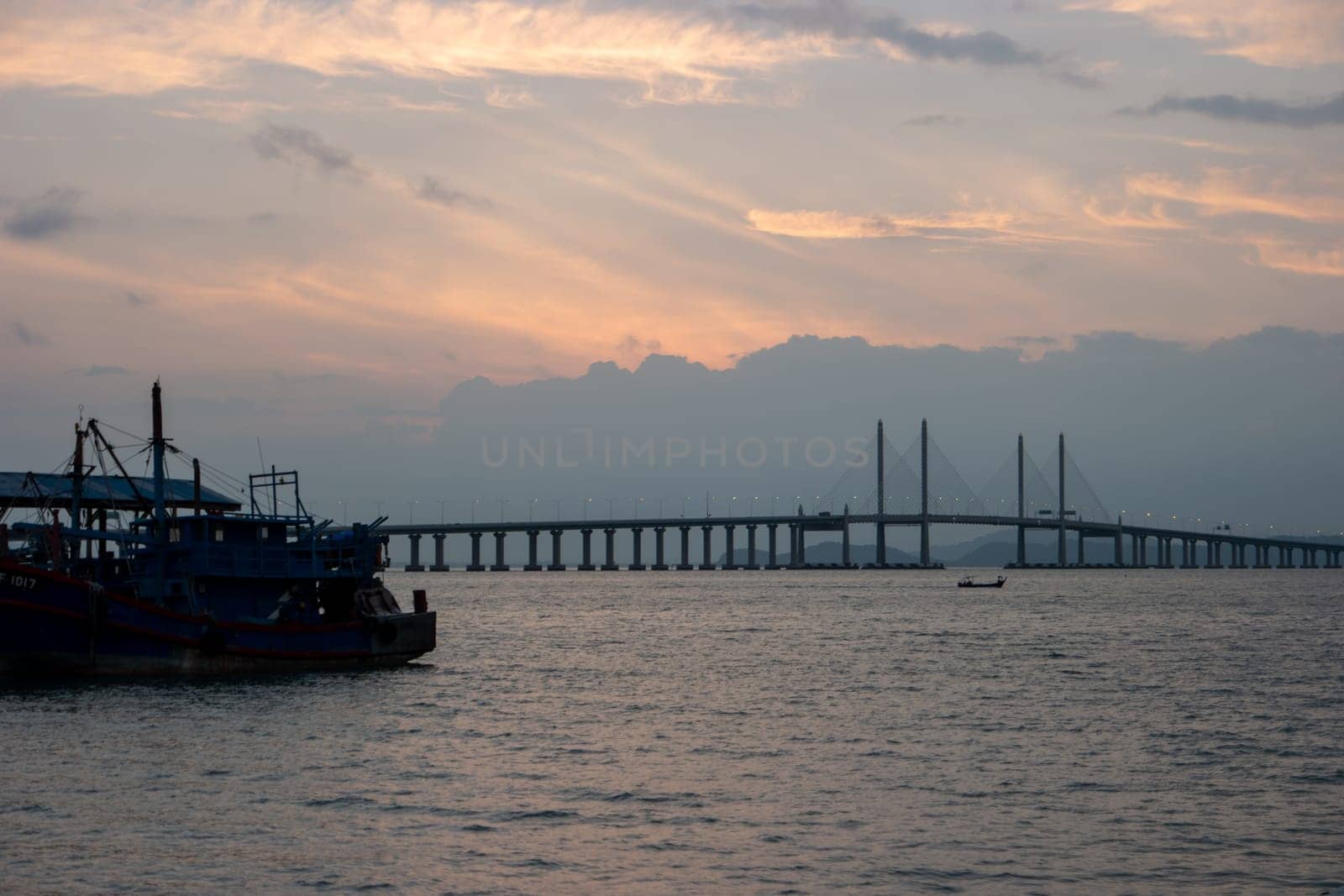 Georgetown, Penang/Malaysia - Mar 28 2018: Sunrise at Penang Second Bridge