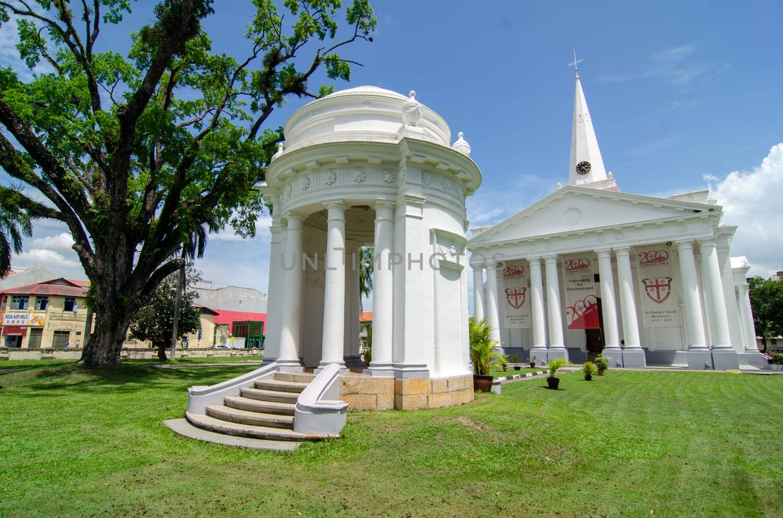 Georgetown, Penang/Malaysia - Jun 02 2018: St George Church under blue sky.