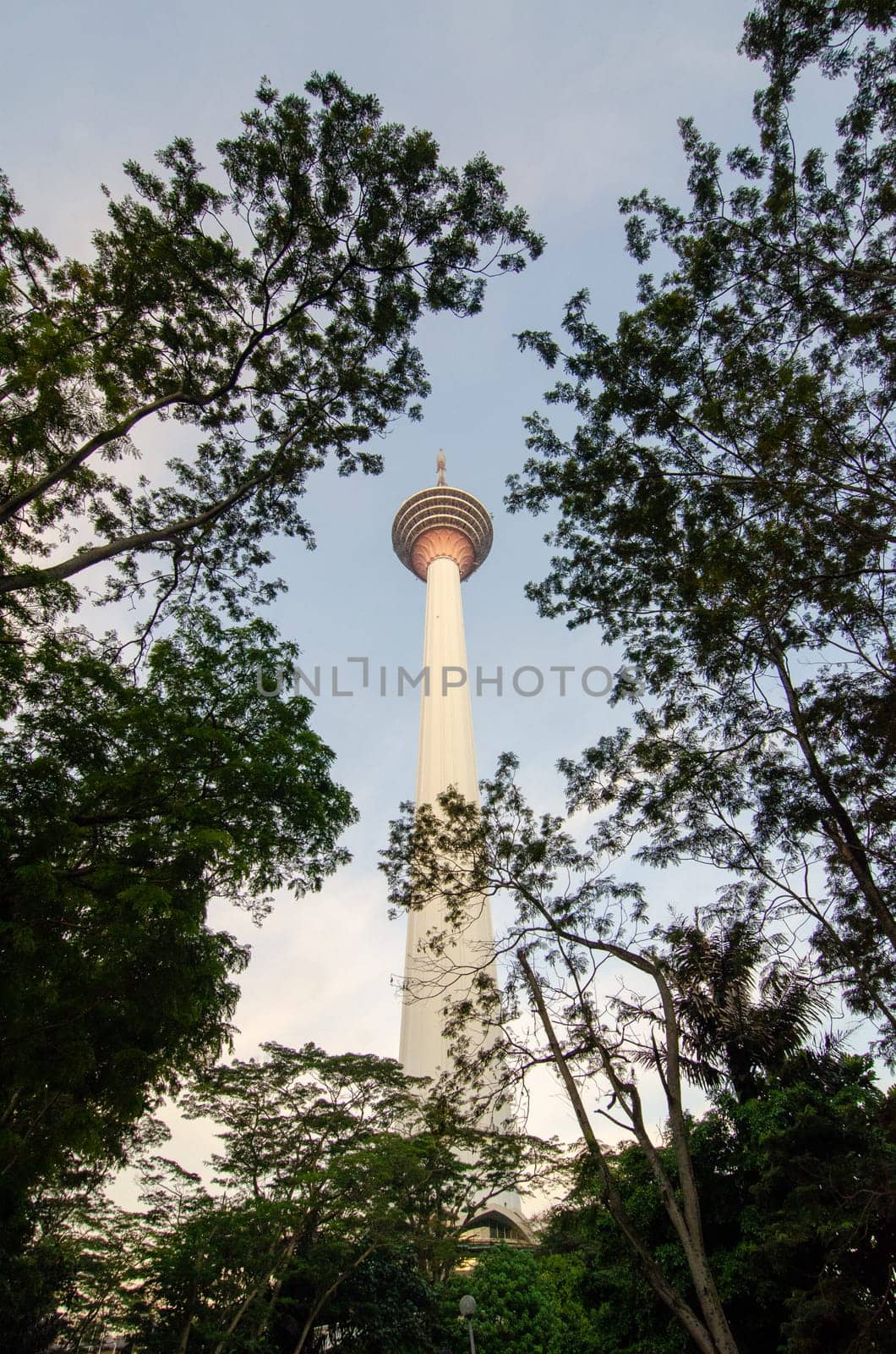 KL, Kuala Lumpur/Malaysia - Jan 15 2019: Low angle view of Menara Kuala Lumpur.