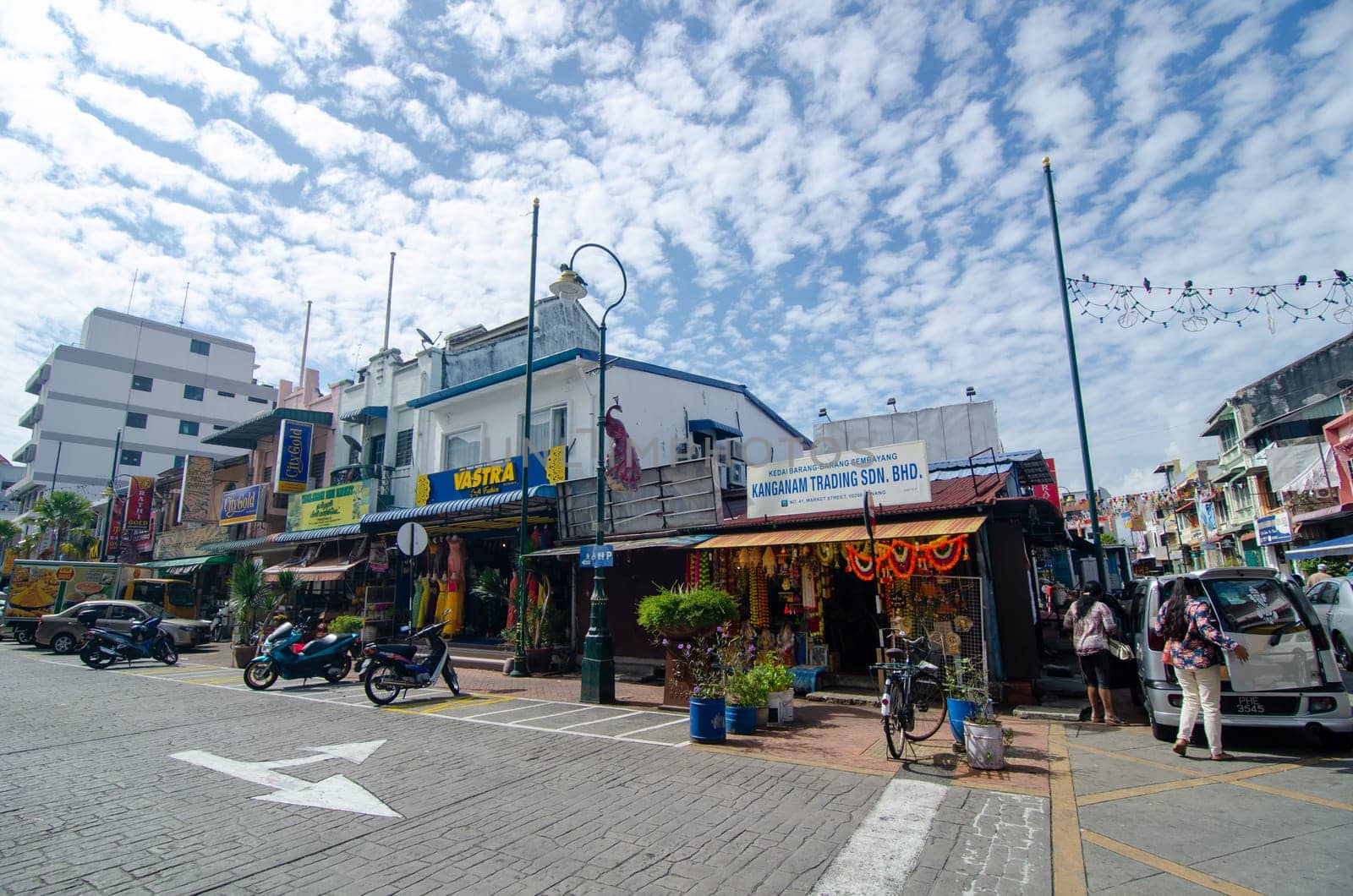 Georgetown, Penang/Malaysia - Feb 14 2020: Little india under blue sky.
