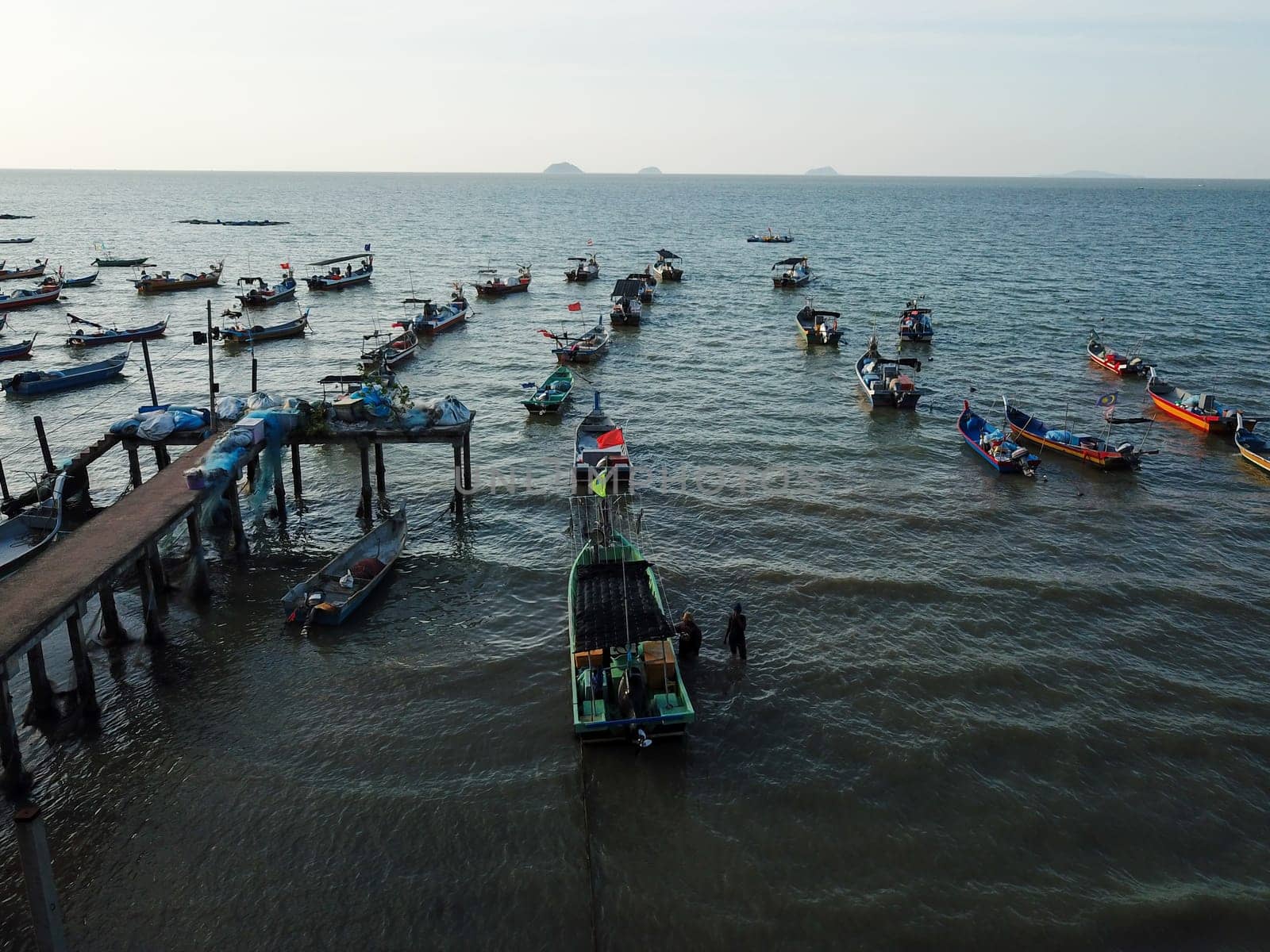 Pulau Sayak, Kedah/Malaysia - Feb 26 2020: Malaysia fishing boat at jetty.