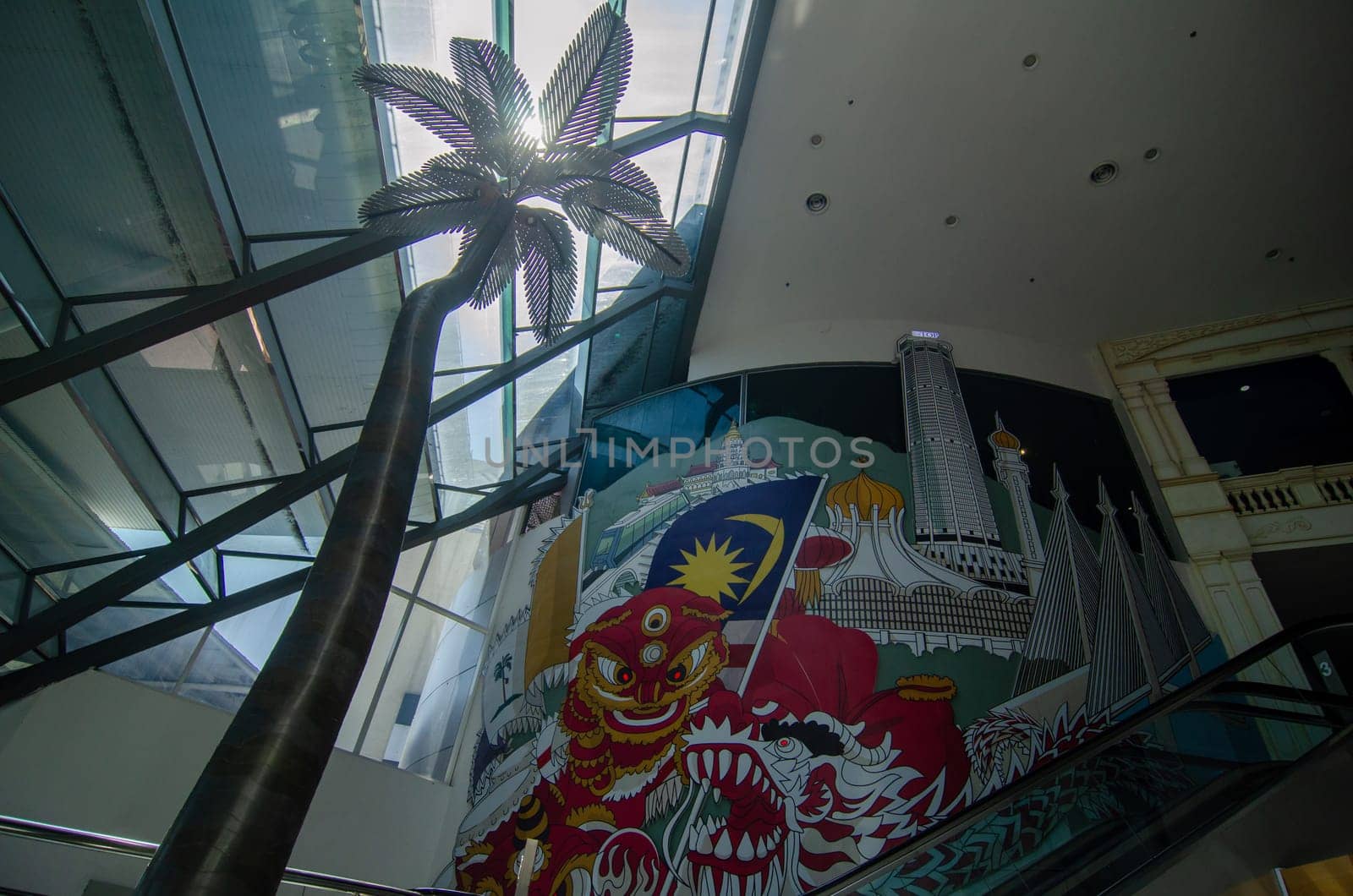 Georgetown, Penang/Malaysia - Feb 27 2020: Mural art at KOMTAR The Top.