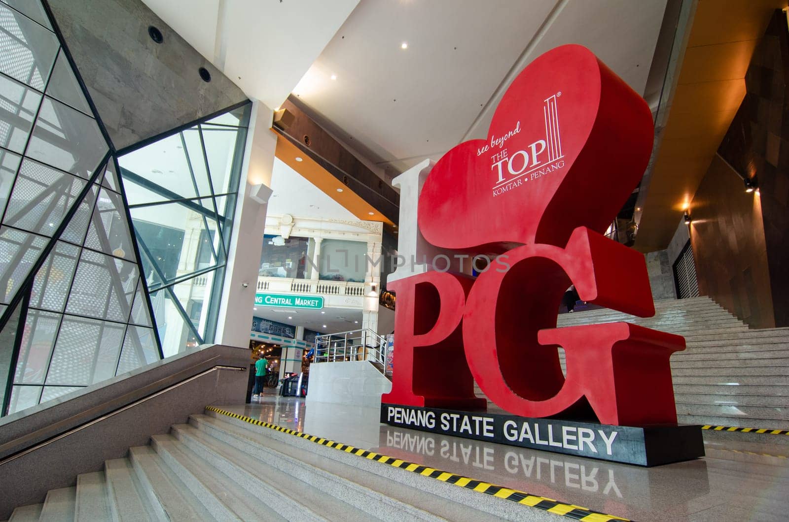 Georgetown, Penang/Malaysia - Feb 27 2020: I love Penang advertisement board of Penang State Gallery.