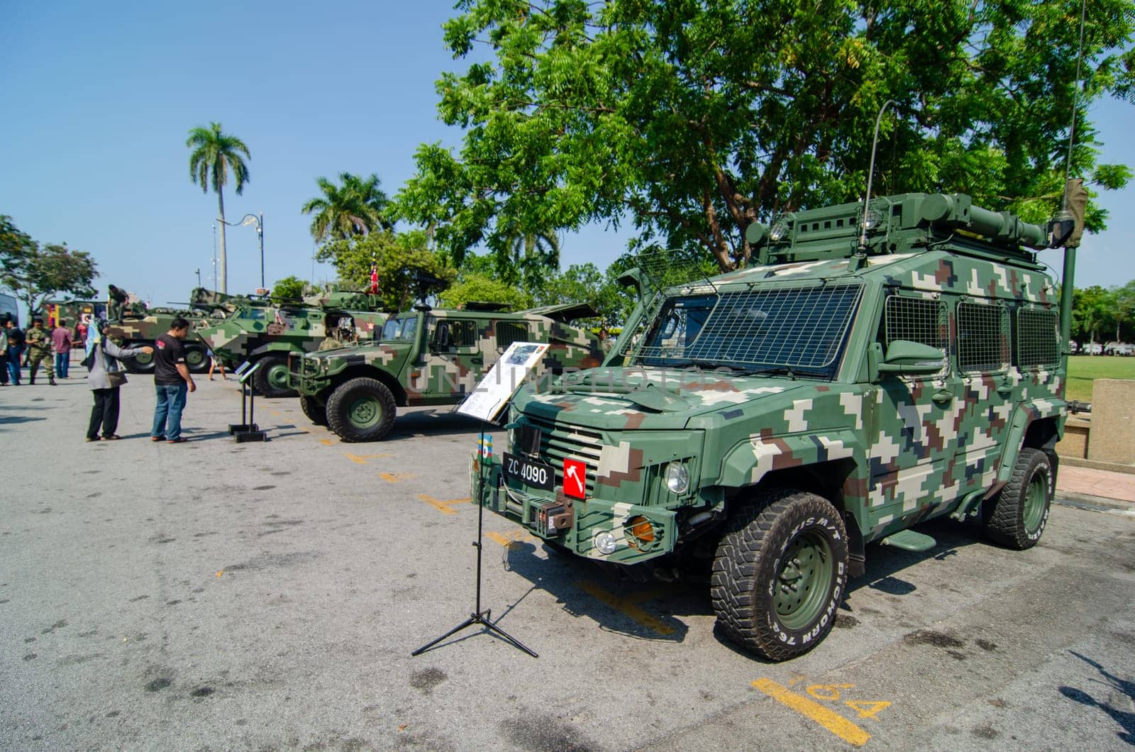 Georgetown, Penang/Malaysia - Feb 27 2020: Exhibition of Malaysia army at road.