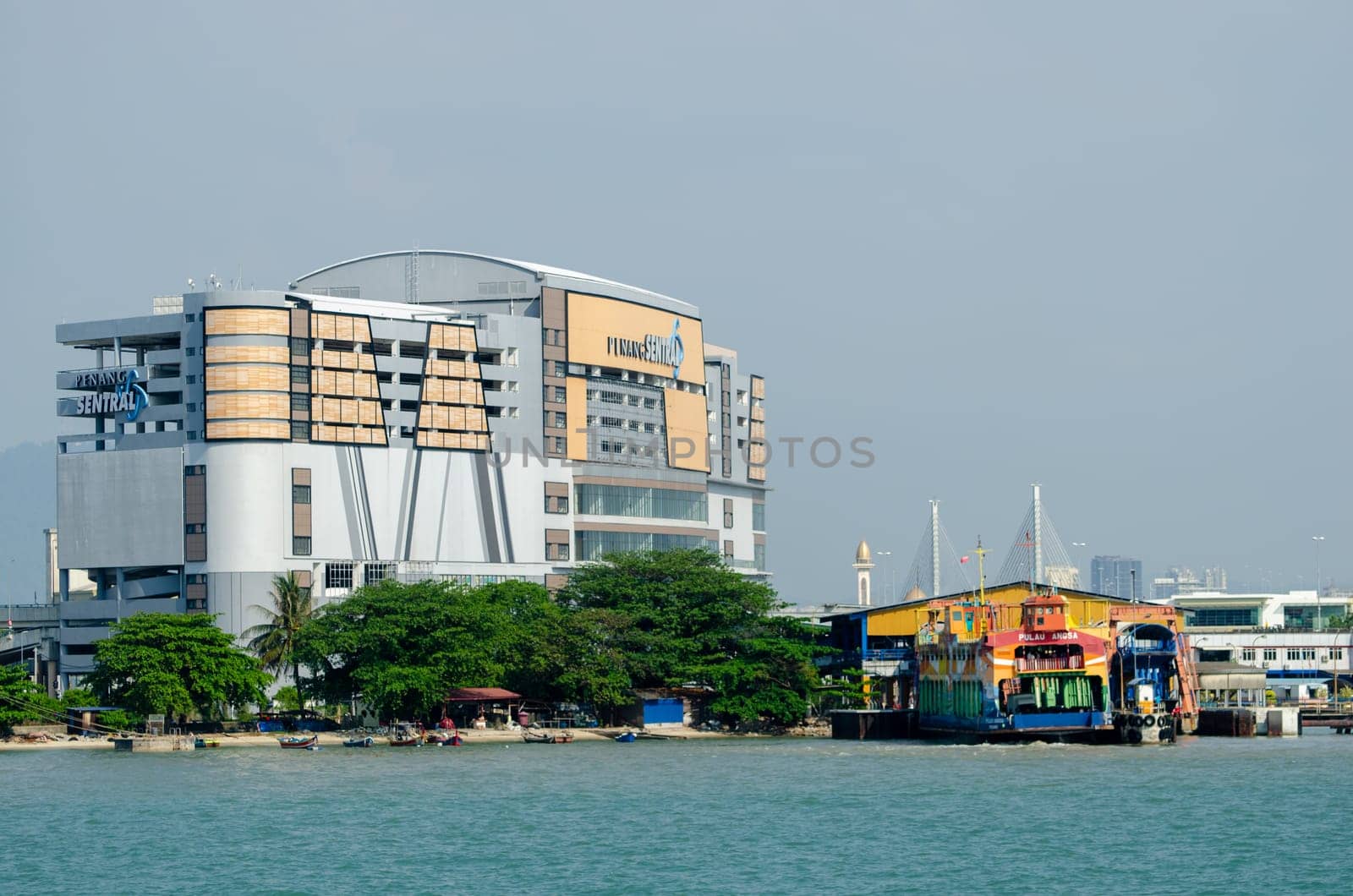 Butterworth, Penang/Malaysia - Feb 27 2020: Ferry terminal near Penang Sentral.
