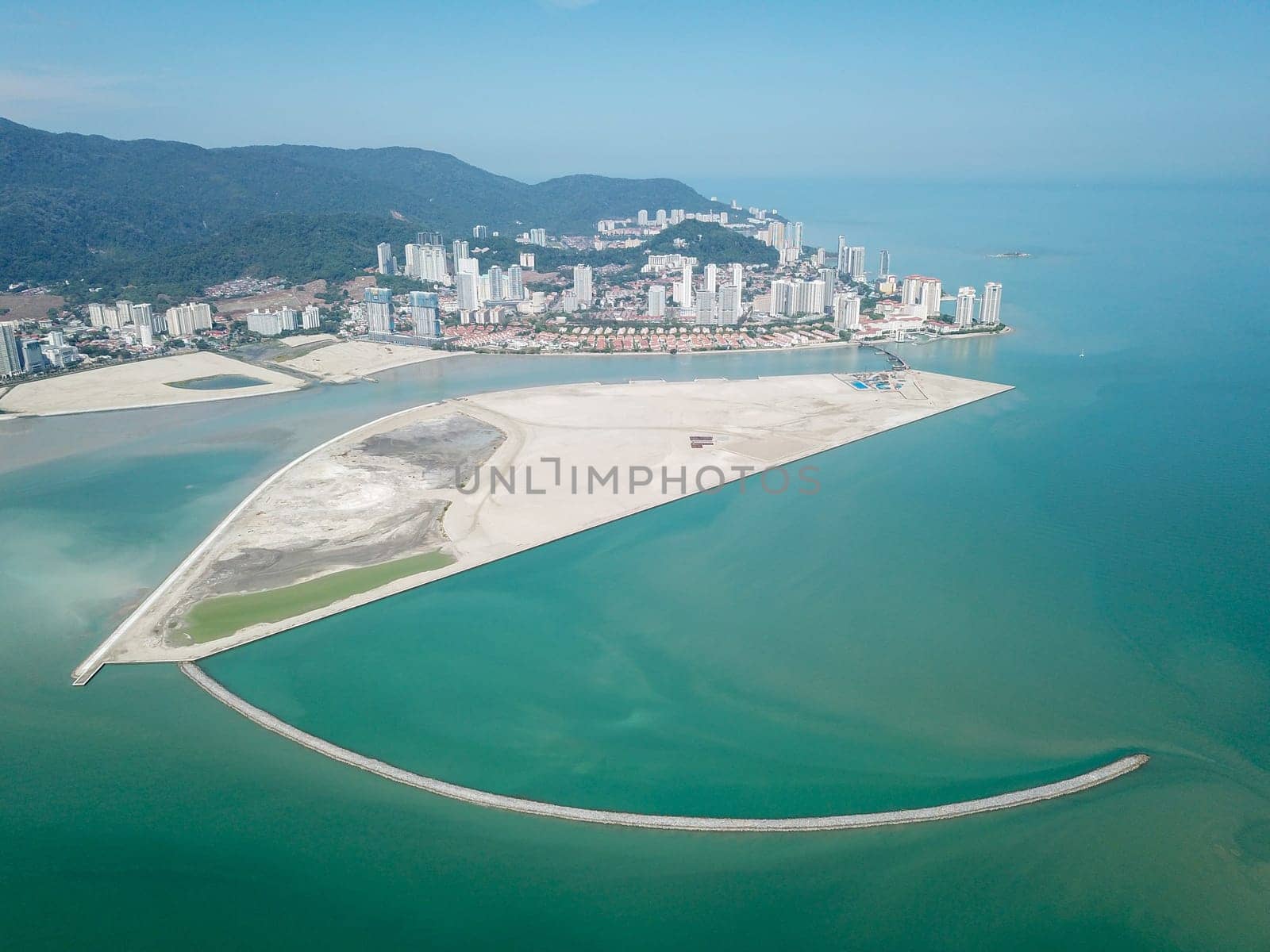 Georgetown, Penang/Malaysia - Feb 28 2020: Gurney Wharf reclamation land in morning.