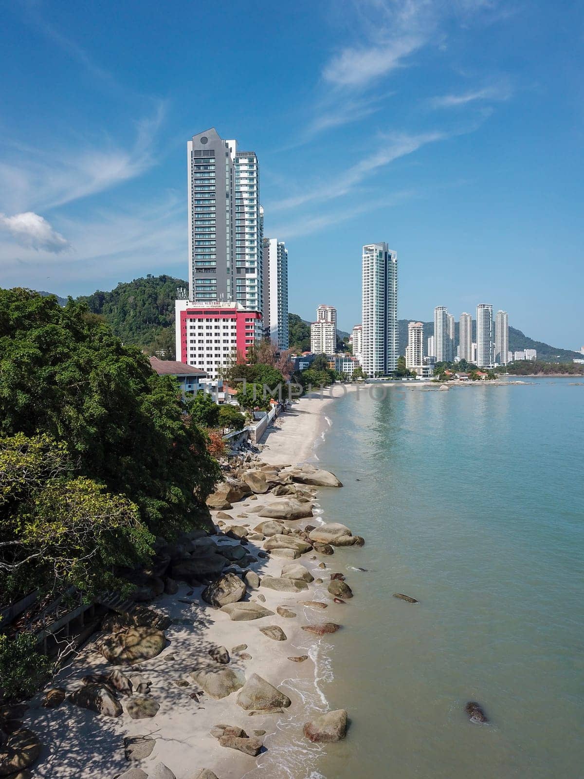 Georgetown, Penang/Malaysia - Feb 28 2020: Condo beside the sea at Tanjung Tokong.