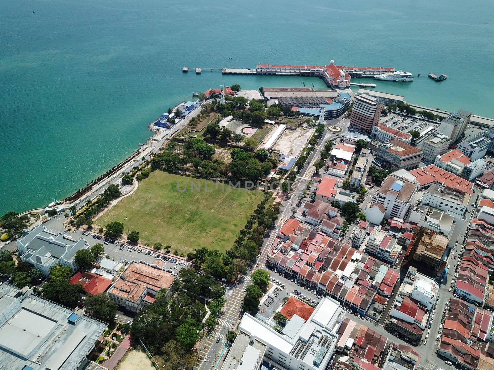 Georgetown, Penang/Malaysia - Mar 17 2020: Padang Kota Lama and Swettenham Pier.