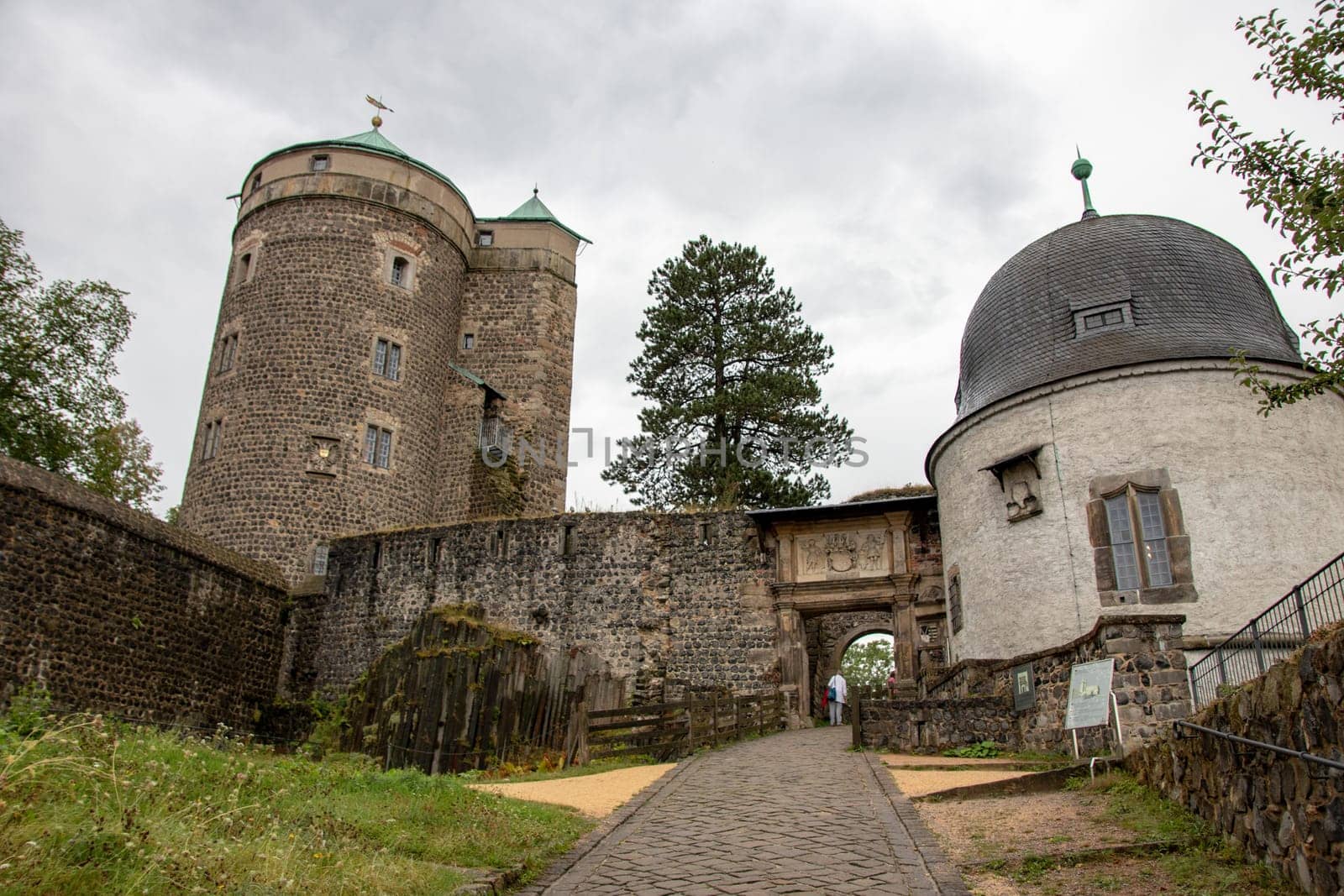 Stolpen castle, Saxony, Germany – August 22, 2020: Countess Cosel was the most famous mistress of Saxony at the court of August the Strong. She was imprisoned for life in the St John's Tower at Stolpen Castle and died there at the age of 84.