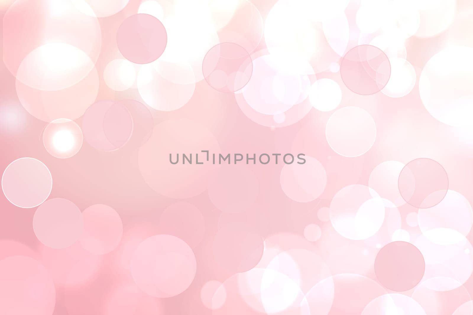 Abstract blurred vivid spring summer light delicate pastel pink bokeh background texture with bright soft color circles. Space for your text. Beautiful backdrop illustration.