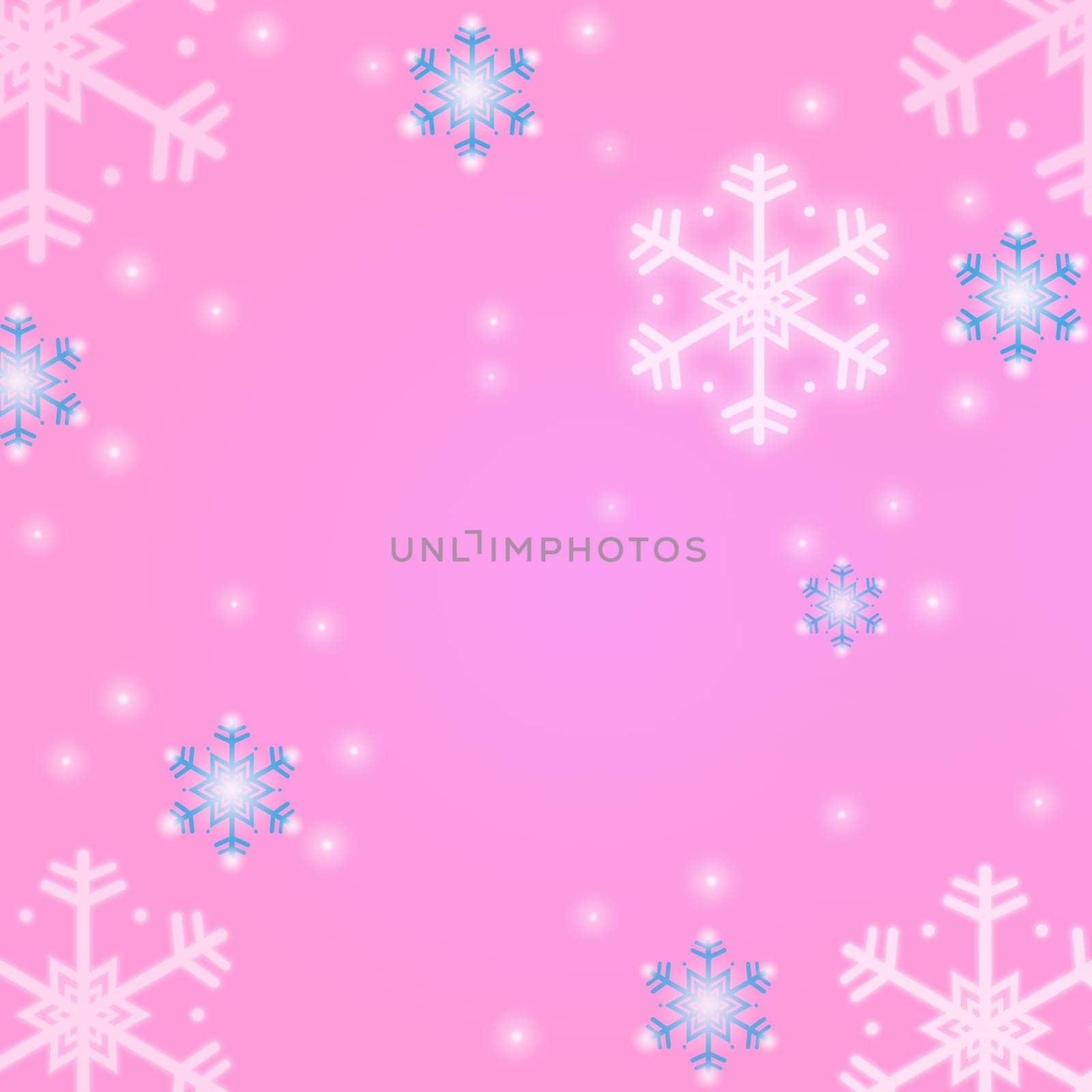 Multiple color Christmas Background and White and Blue Snowflakes. Christmas day concept.