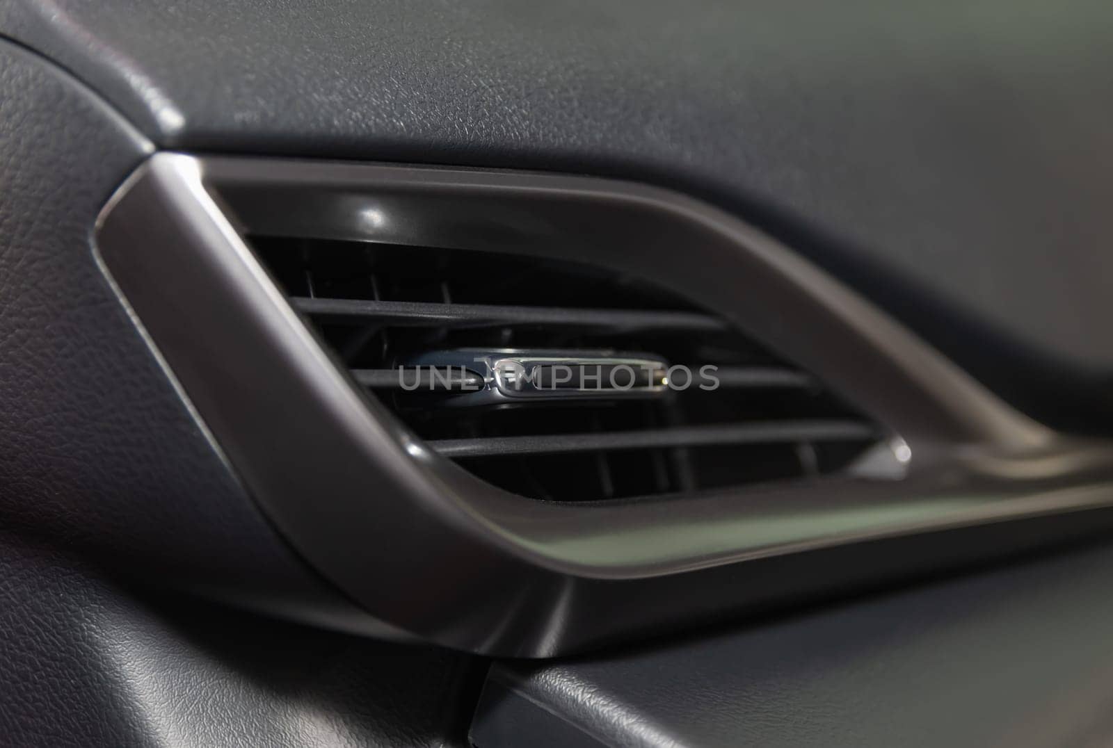 Modern Car Air Vent in Car Interior on Zoom View