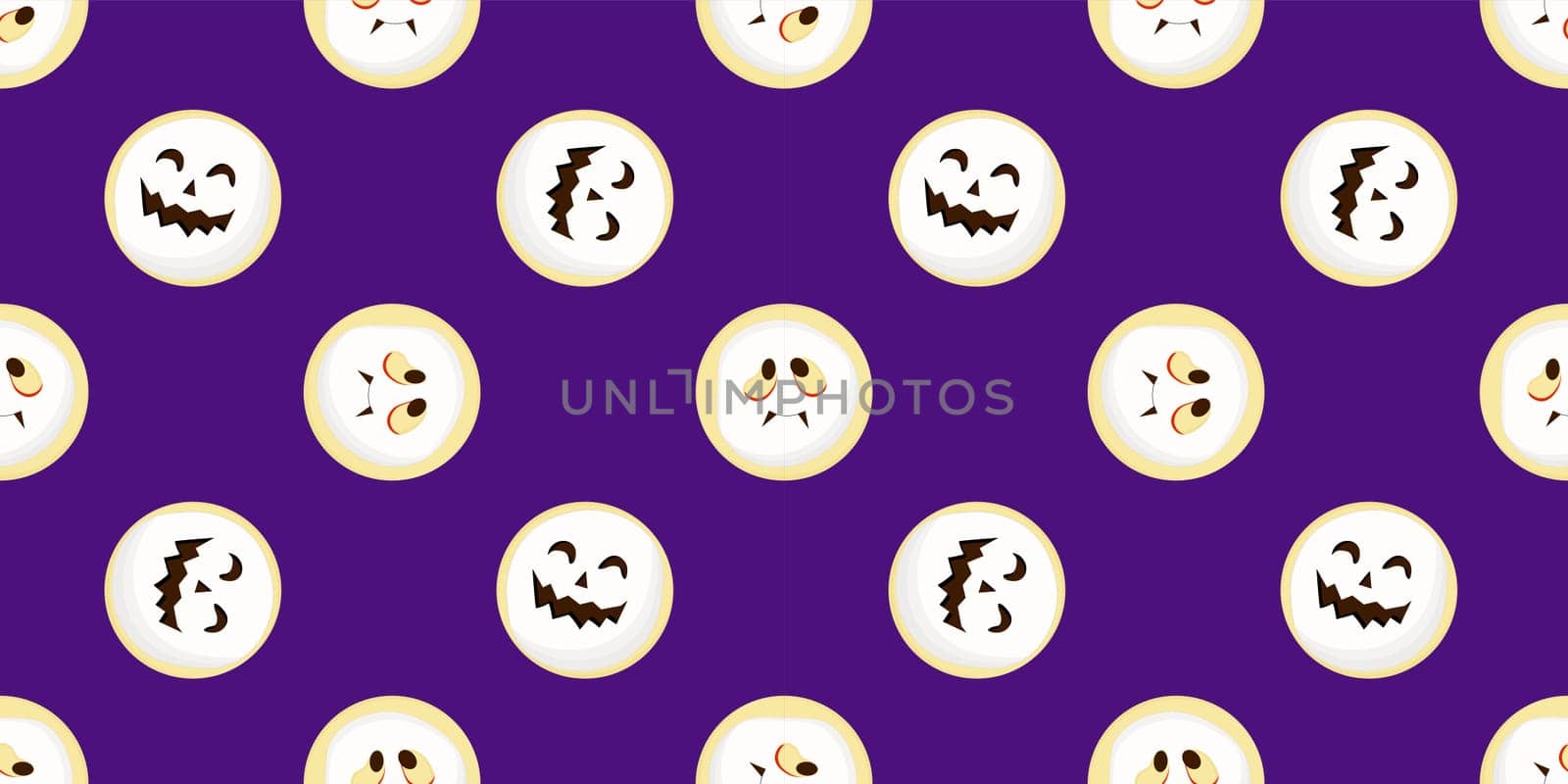 Halloween seamless pattern. scary and cute faces. Vector illustration