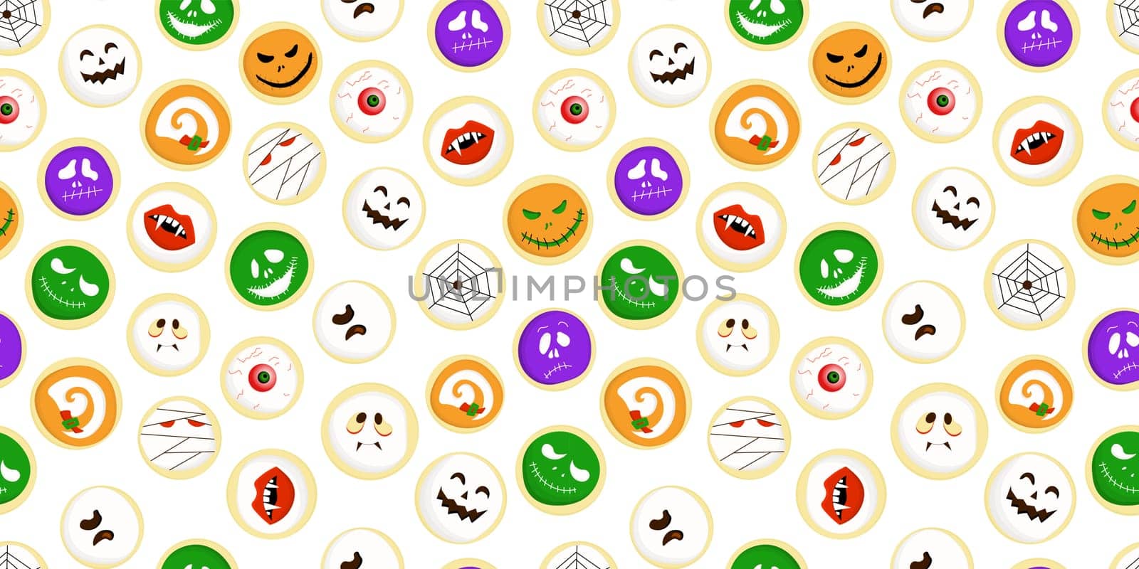 Halloween seamless pattern. pumpkin is scary and cute. Vector illustration