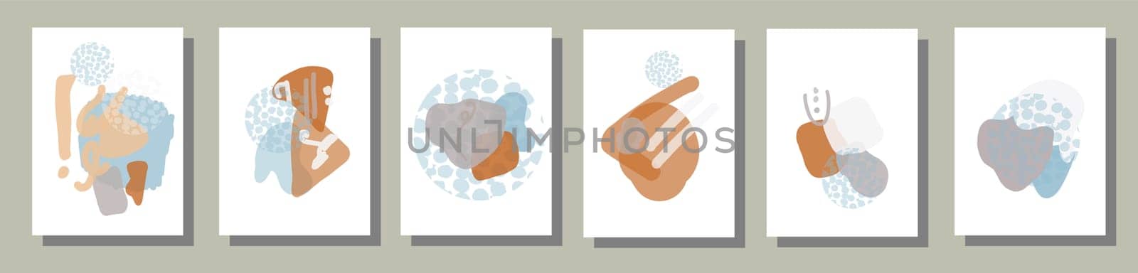Abstract poster with geometric shapes and spots. Trendy design. Modern banner design.