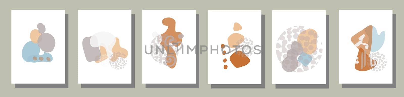 Abstract poster with geometric shapes and spots. Trendy design. Modern banner design.