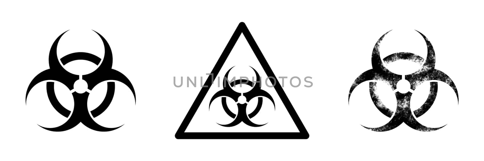 Black Warning Virus Pandemic Symbol Series Isolated on White