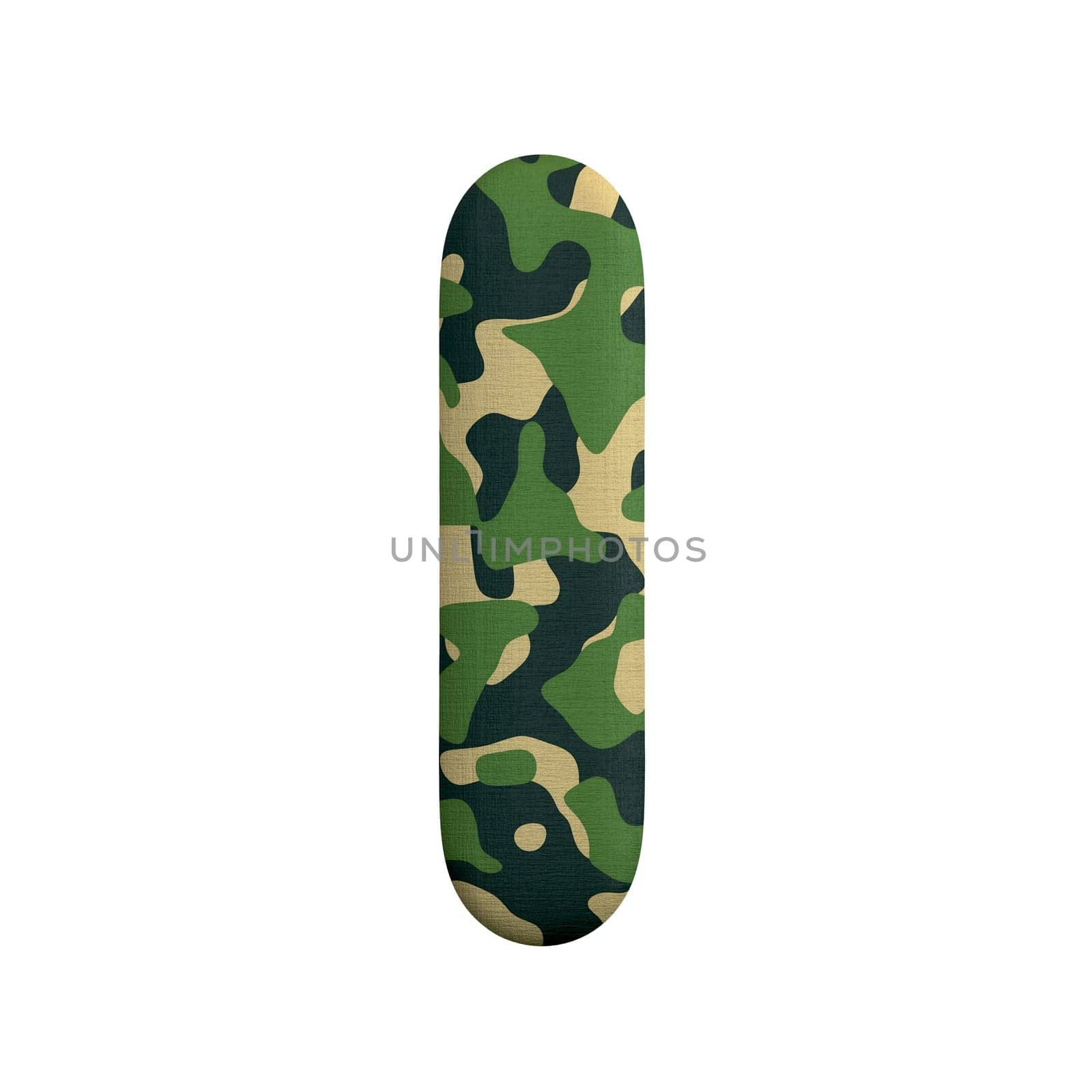 Army letter L - small 3d Camo font isolated on white background. This alphabet is perfect for creative illustrations related but not limited to Army, war, survivalism...