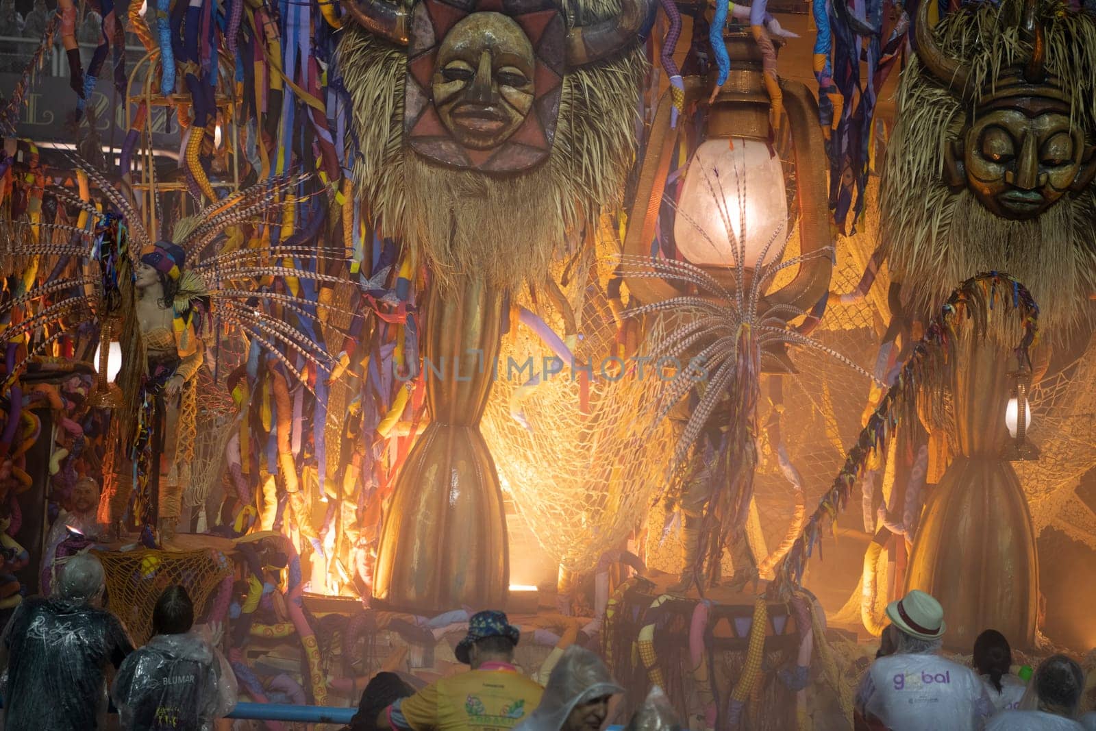 Rio de Janeiro, Brasil- February 29, 2020: Brazilians celebrate at a carnival  party. It's raining