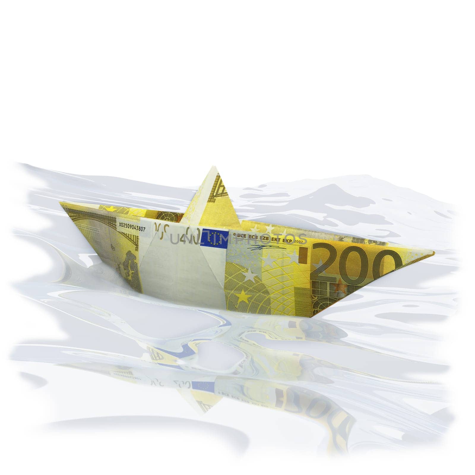 Paper boats with 200 euros
