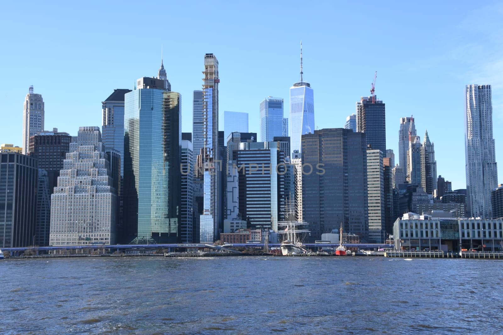 A magnificent view from Brooklyn you get the Finacial District in Lower Manhattan. The Big Apple in all its glory and the East River in New York,USA.
