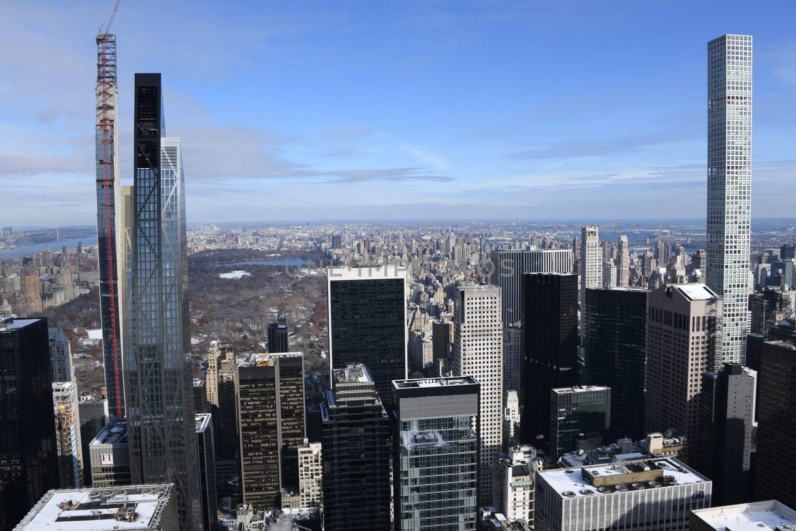 The beautiful panorama Picture of Central Park and the districts of New York Midtown,Upper East Side and Upper West Side in Manhattan.