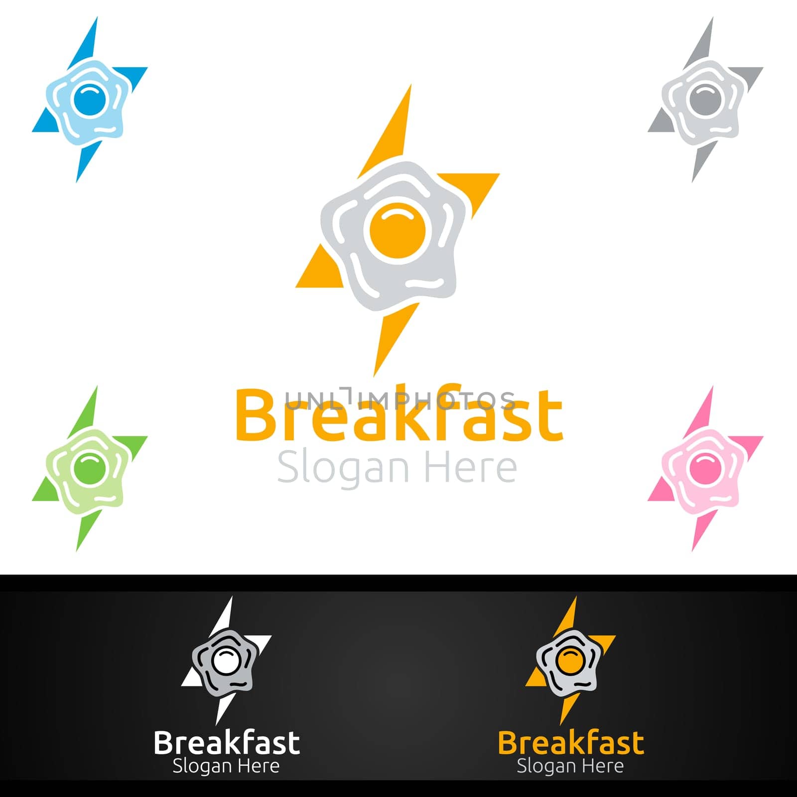 Fast Food Breakfast Delivery Service Logo for Restaurant, Cafe or Online Catering Delivery Design