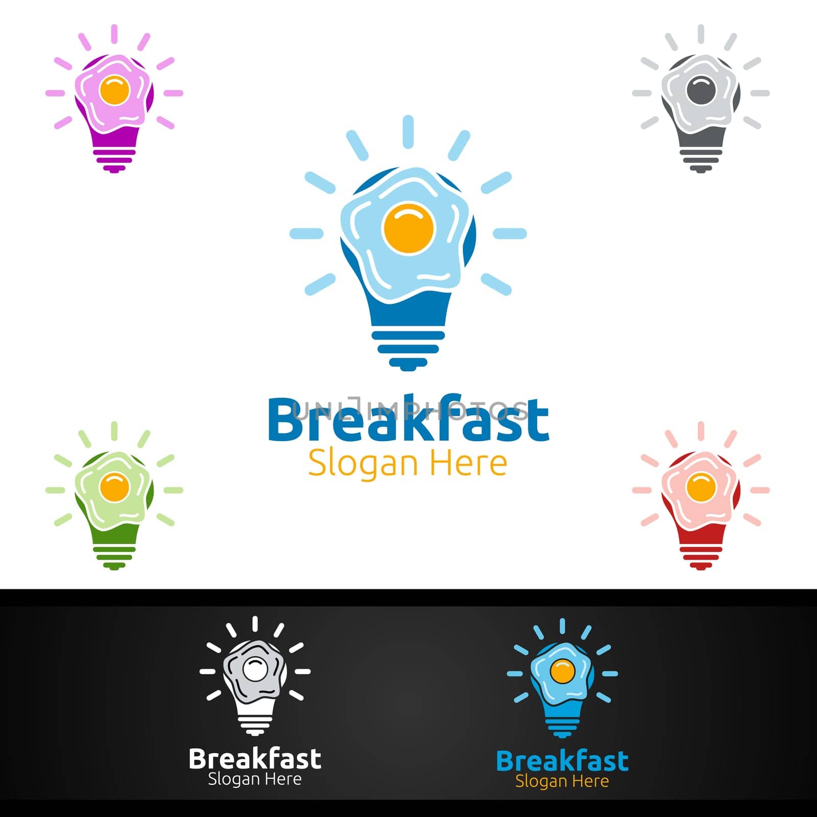 Fast Food Breakfast Delivery Service Logo for Restaurant, Cafe or Online Catering Delivery Design