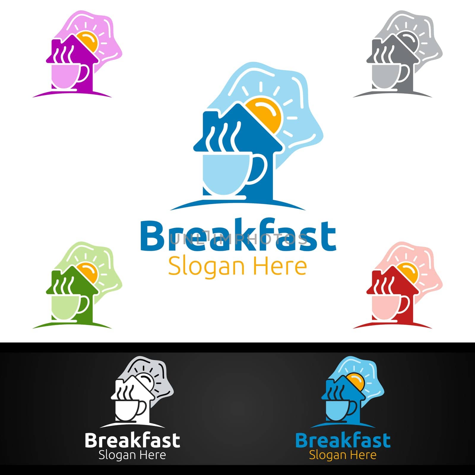 Fast Food Breakfast Delivery Service Logo for Restaurant, Cafe or Online Catering Delivery Design