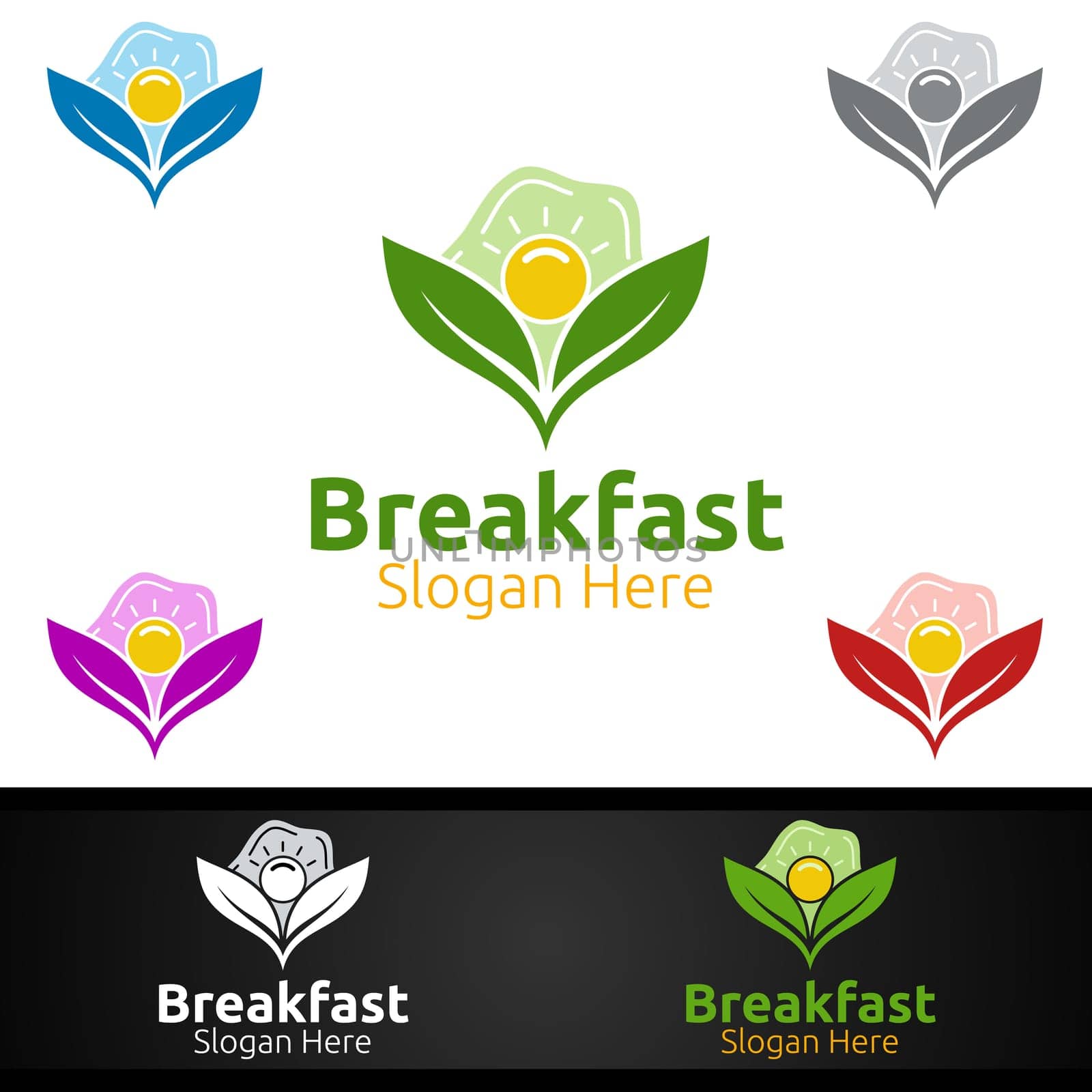 Fast Food Breakfast Delivery Service Logo for Restaurant, Cafe or Online Catering Delivery Design