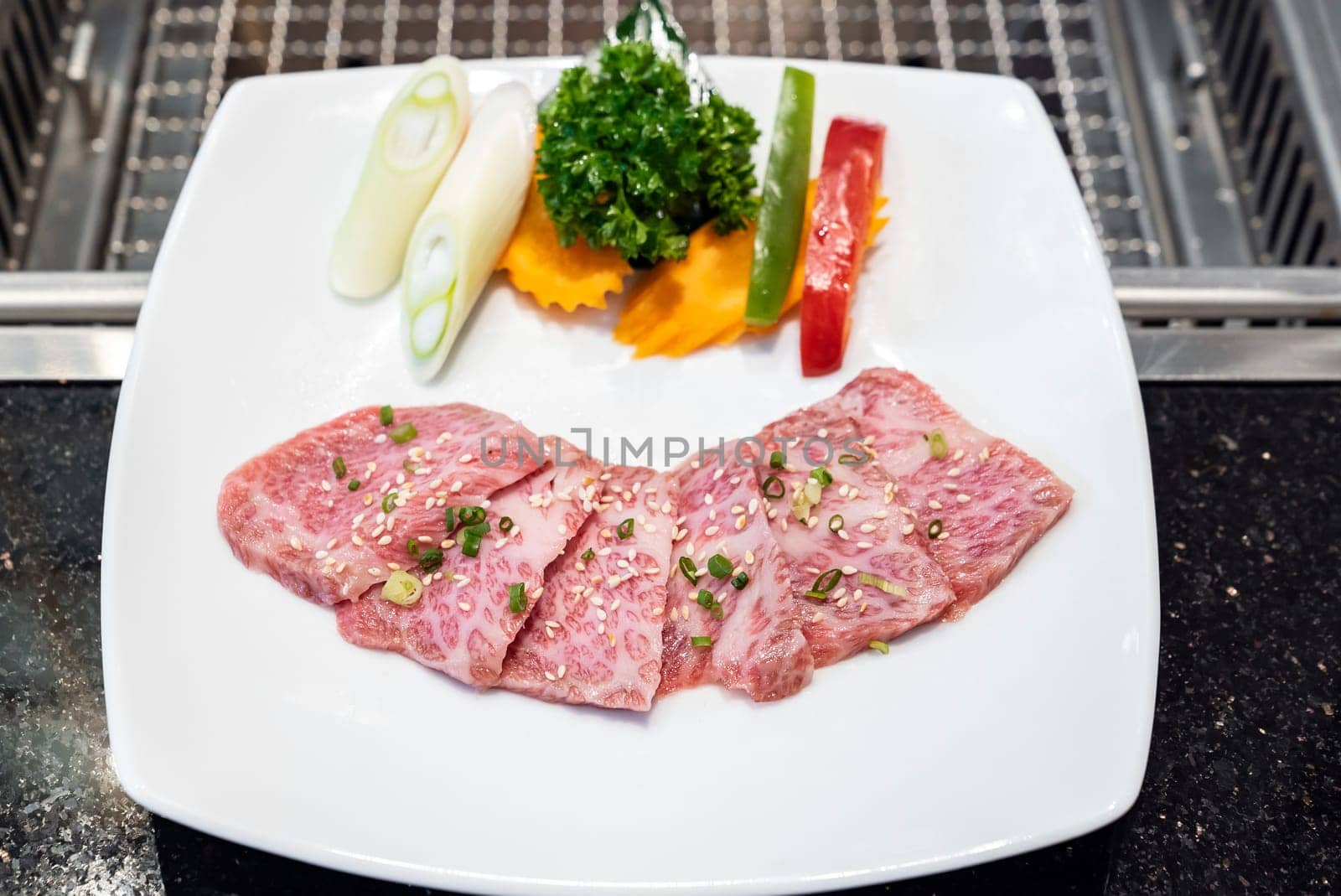 Raw premium wagyu beef meat for japanese yakiniku