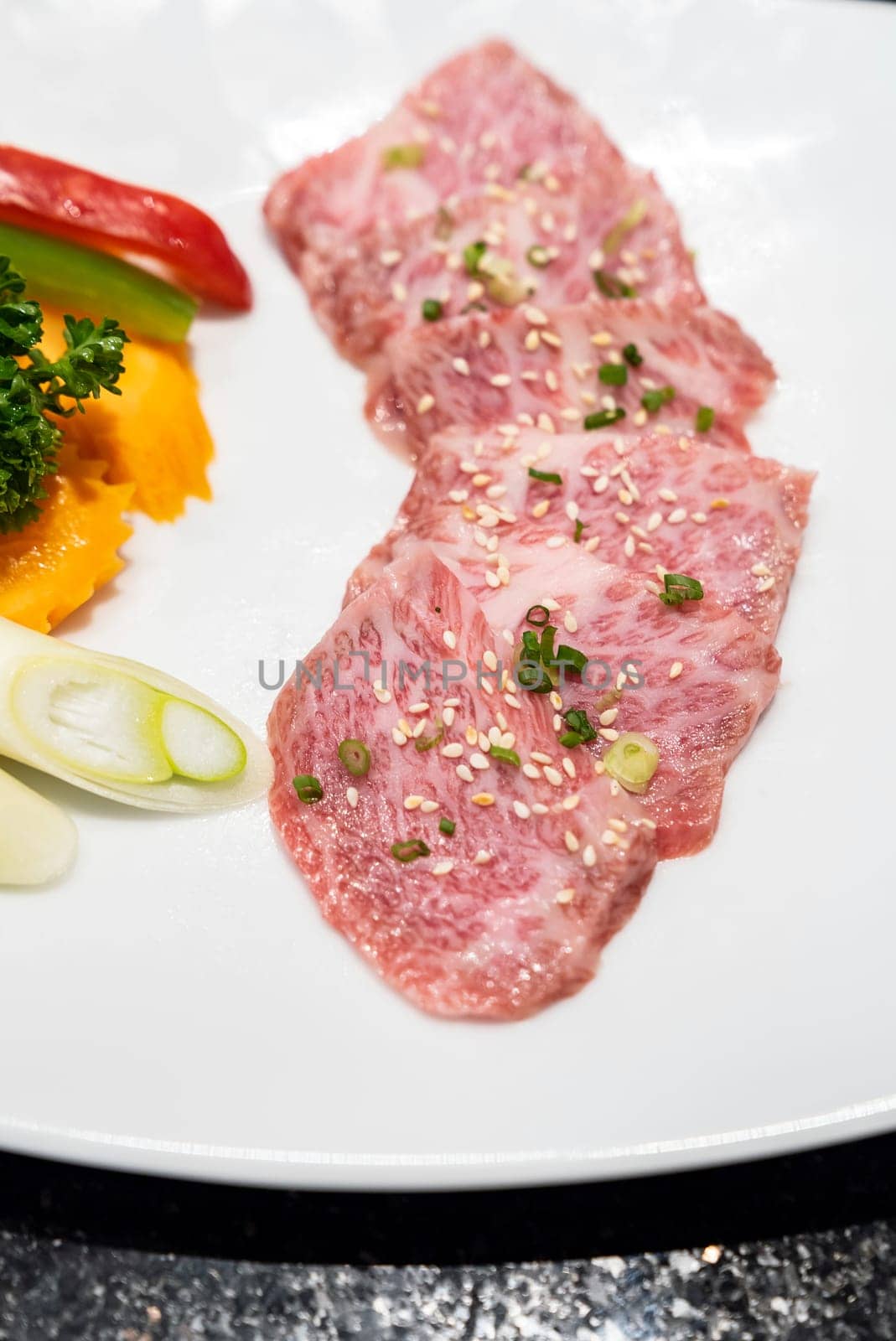 Raw premium wagyu beef meat for japanese yakiniku