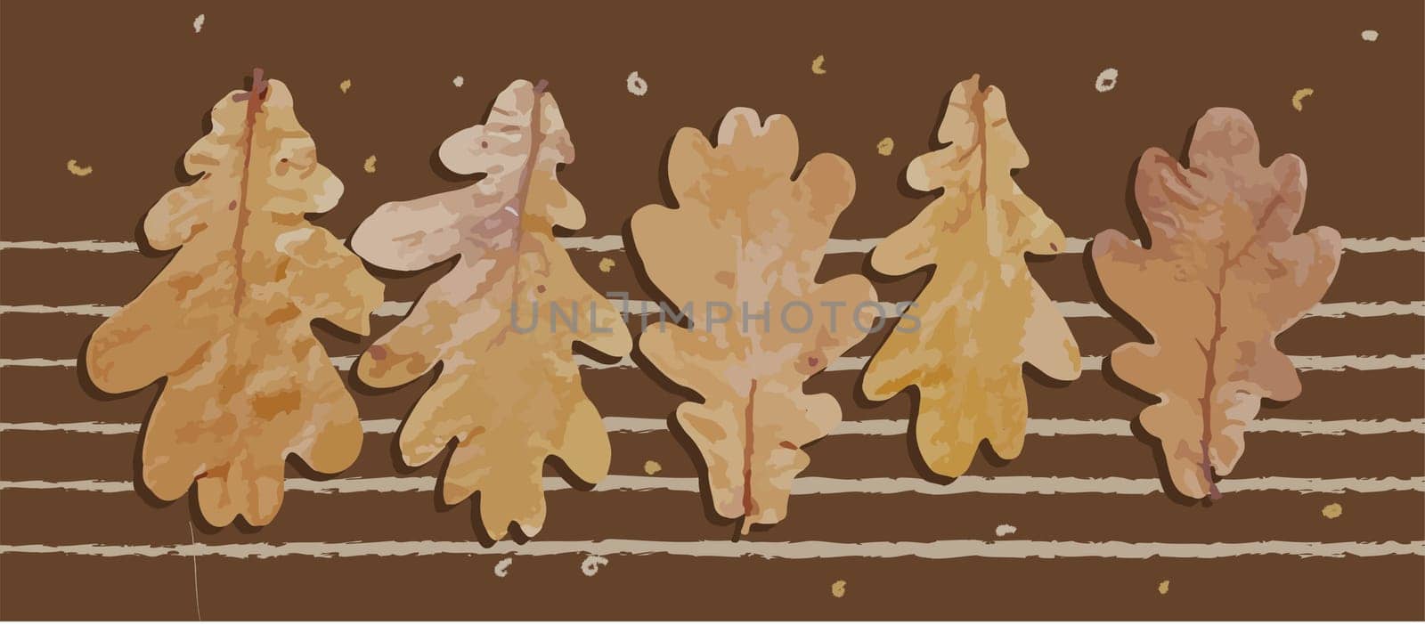 Horizontal poster with autumn leaves. Realistic vector illustration. Autumn concept. Postcard or banner leaf fall.