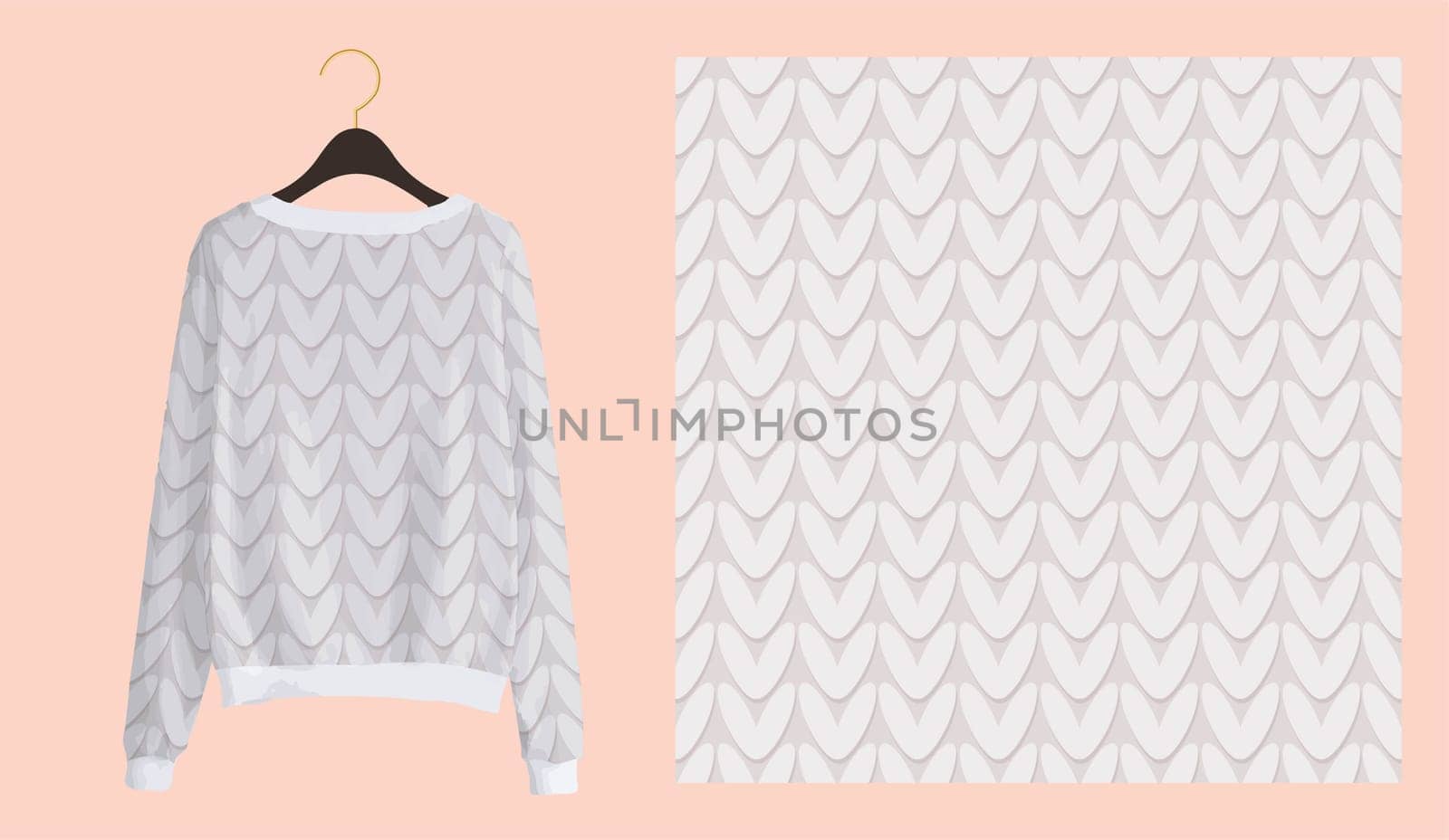 Trendy winter print for fabrics and textiles. Knitting seamless pattern. Imitation of a knitted texture. Clothing design.