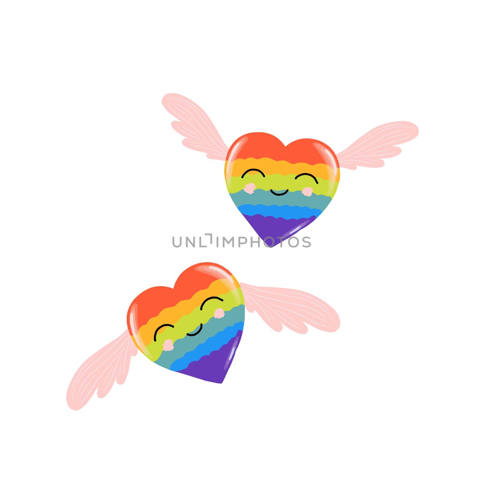 Gay Pride. LGBT concept. Cartoon vector colorful illustration. Valentine's Day. Rainbow heart. Lesbian-gay-bisexual-transgender. Rainbow love concept. Vector illustration