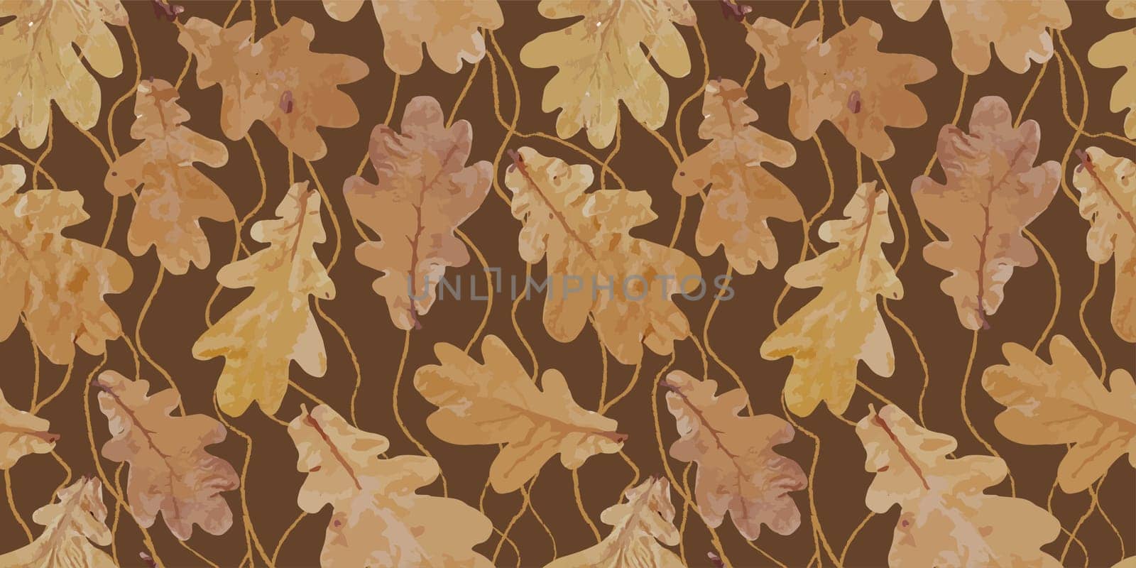 .Autumn geometric seamless patternBig banner for social media, covers for personal blogs, discount poster template for offline, online stores. autumn leaves on a dark background. Yellow leaves in real