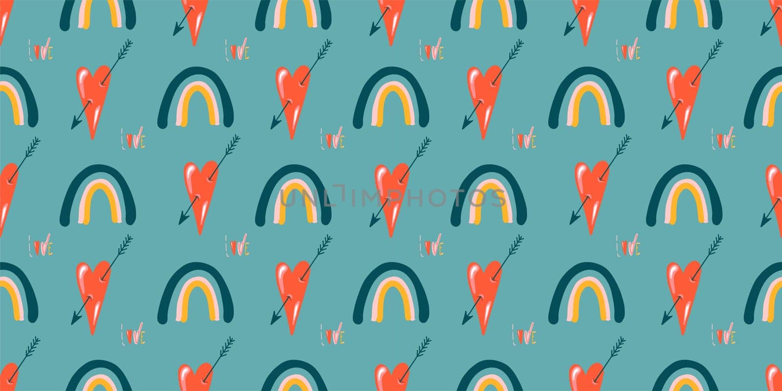 A poster for lovers. Spring blue seamless pattern. Valentine's day concept.