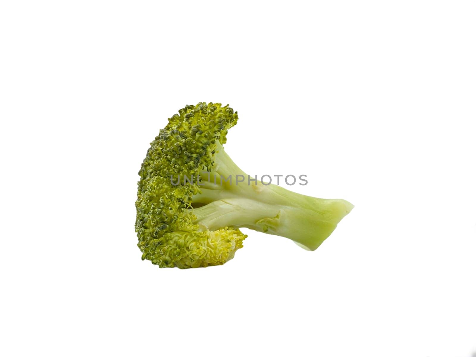 Raw broccoli on white background. Selective focus