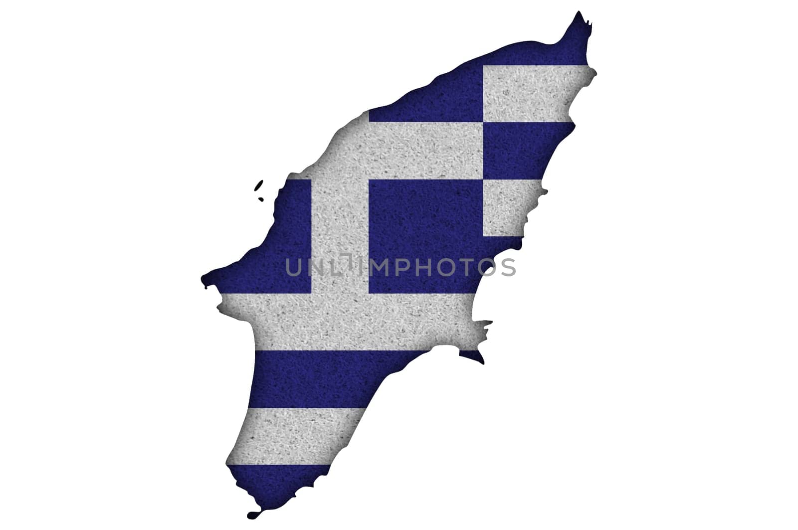 Map and flag of Rhodes on felt