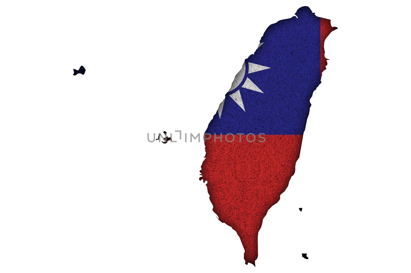 Map and flag of Taiwan on felt