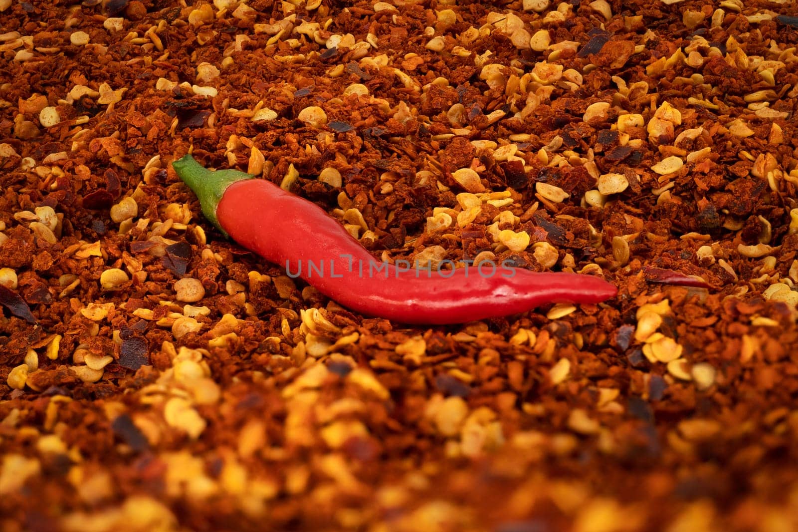 Red Pepper Flakes, close up of crushed chili pepper