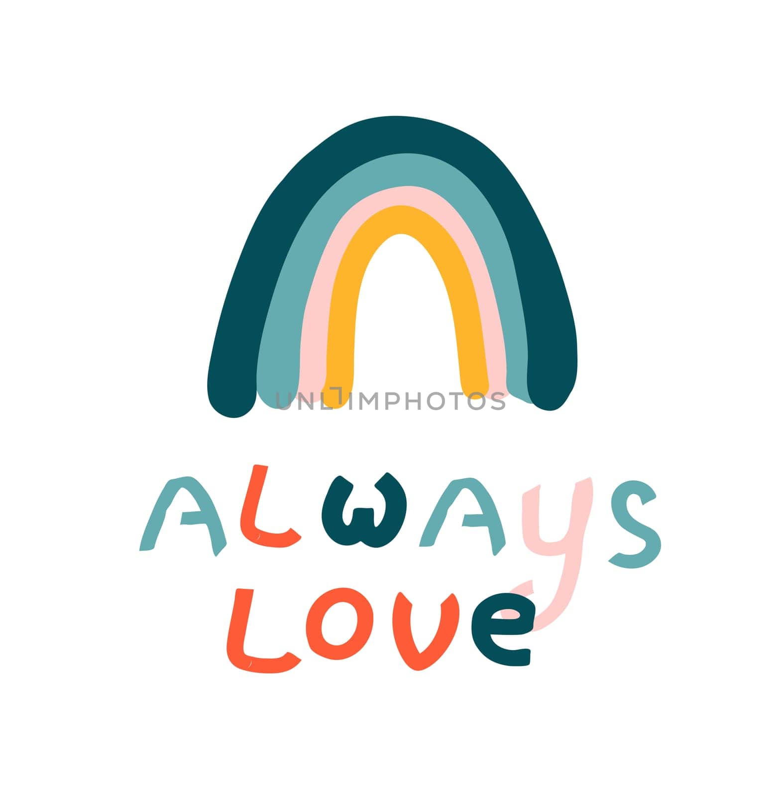 Paper art style rainbow on colorful background. Love symbol. Beautiful colour. Vector rainbow background. Romantic Postcard. Isolated vector.