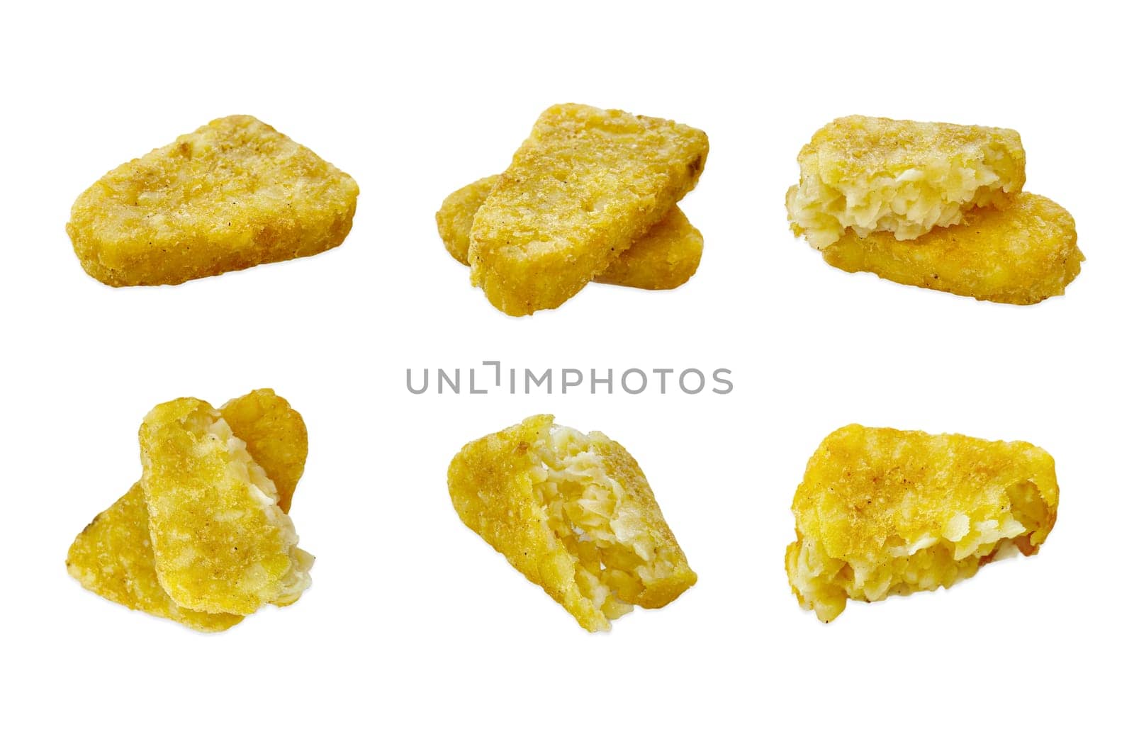 Hash browns or Potato patties isolated on white background