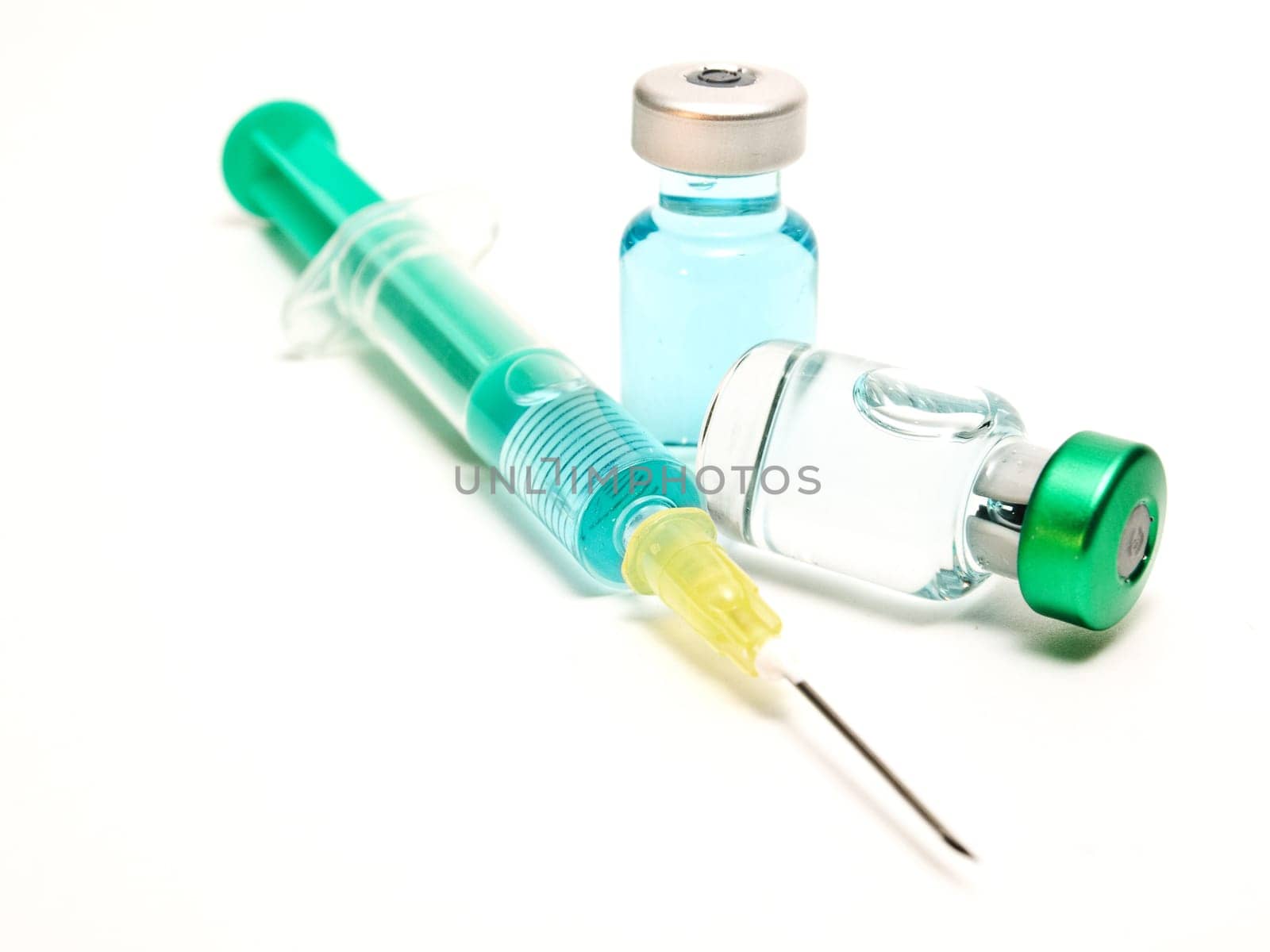 Different types of drugs on white background