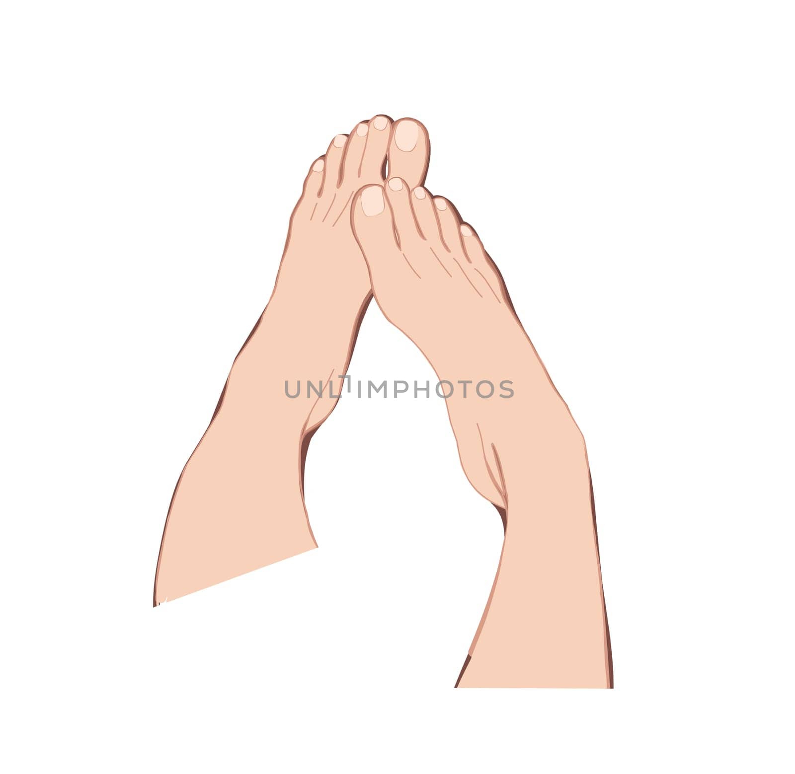 Beautiful with white woman's legs, isolated on soft white background. Hygiene concept. Hygiene of the feet. pedicure.