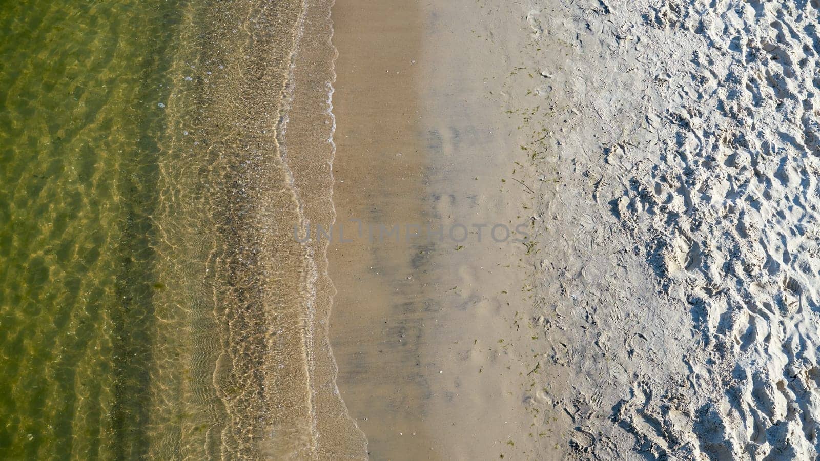 Aerial view of the beach near Bansin on the German Baltic Sea coast