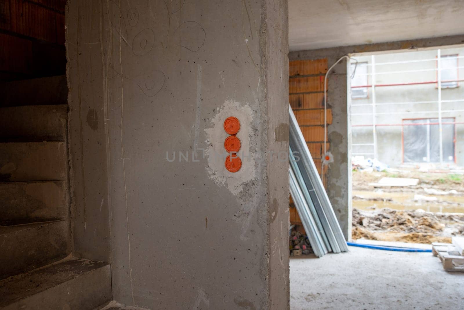 building a house, unfinished interior