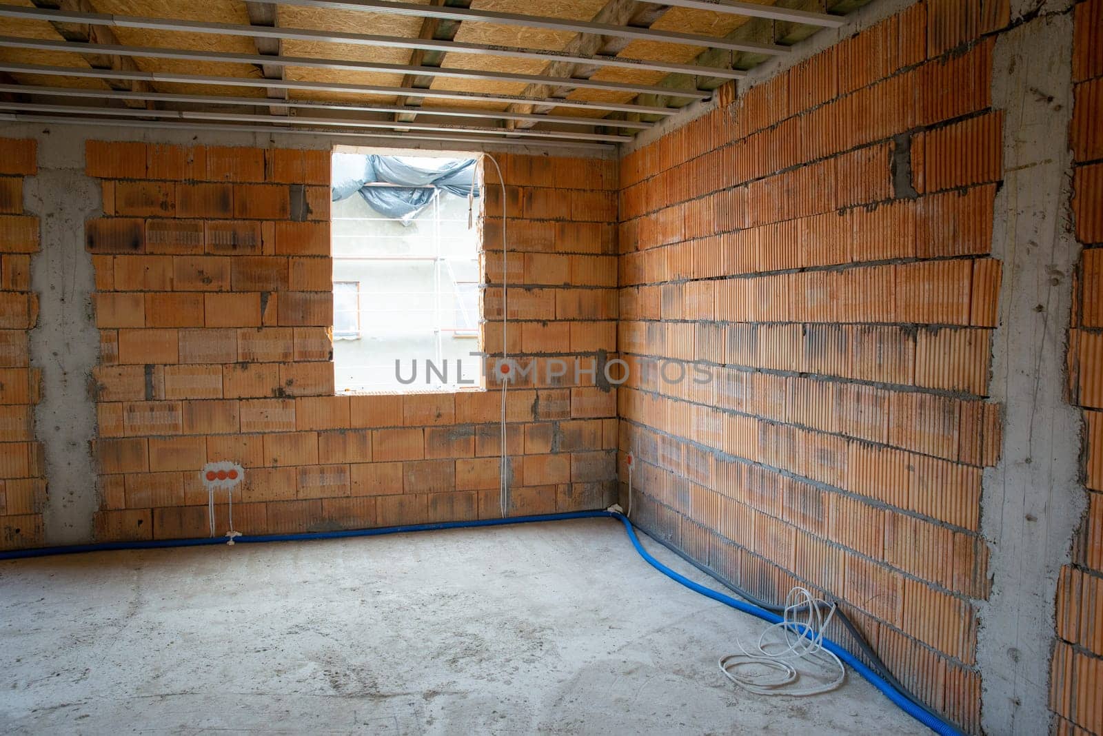 building a house, unfinished interior