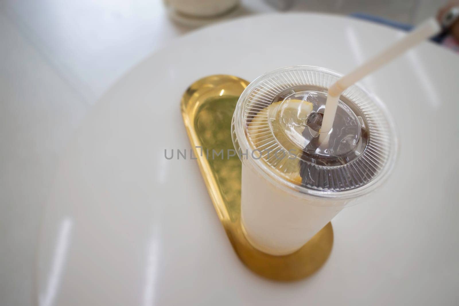 White paper of iced coffee cup, stock photo